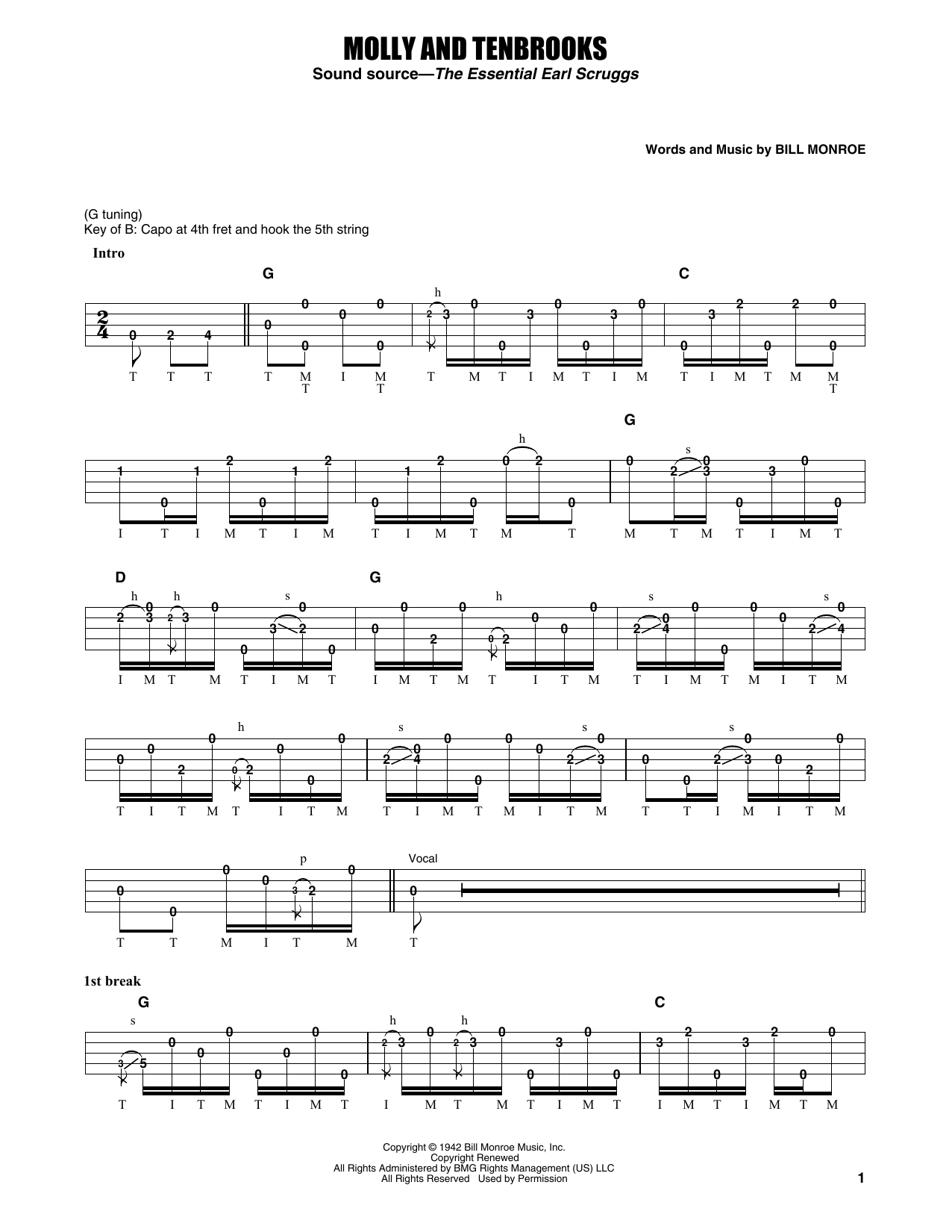 Flatt & Scruggs Molly And Tenbrooks sheet music notes and chords. Download Printable PDF.