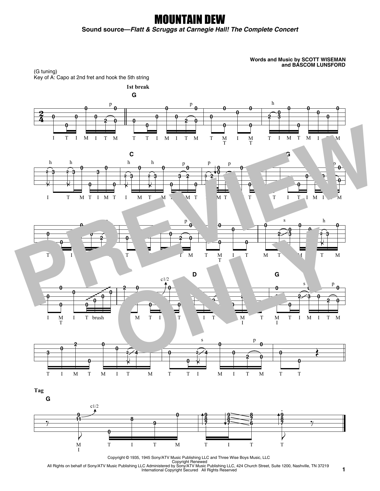 Flatt & Scruggs Mountain Dew sheet music notes and chords. Download Printable PDF.