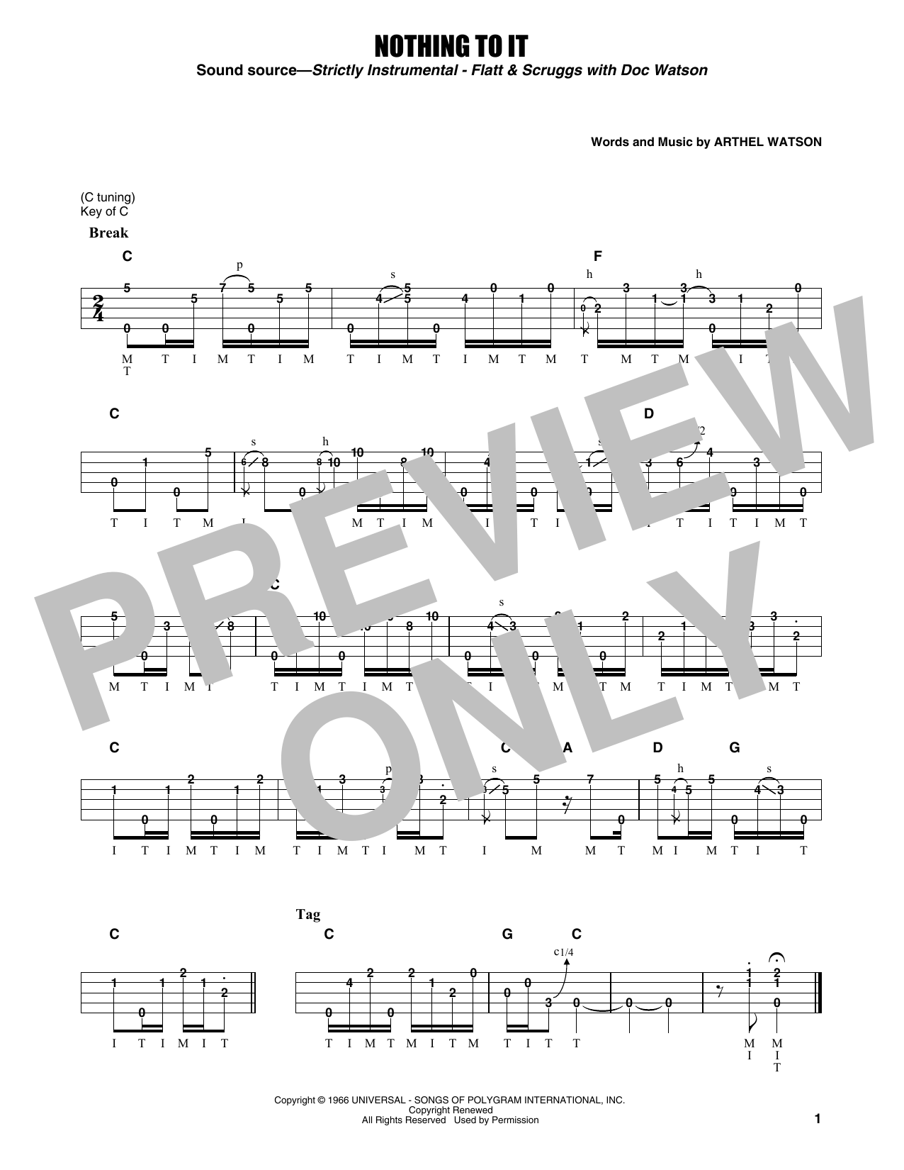 Flatt & Scruggs Nothing To It sheet music notes and chords. Download Printable PDF.