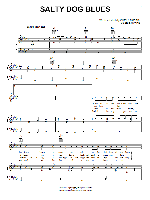 Flatt & Scruggs Salty Dog Blues sheet music notes and chords. Download Printable PDF.