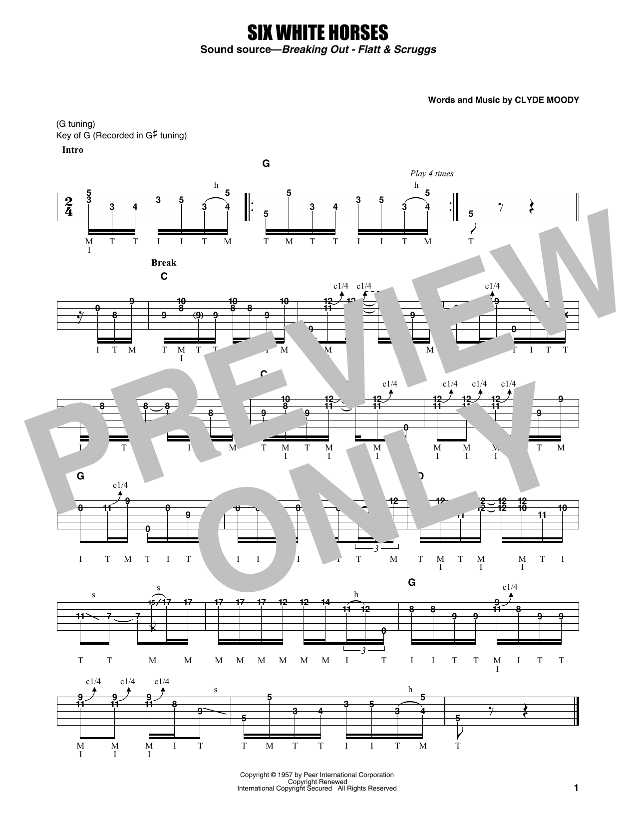 Learn to play Flatt & Scruggs Six White Horses sheet music for Banjo Tab in minutes. Price: 7.8900$ Flatt & Scruggs Six White Horses sheet music notes and chords arranged for Banjo Tab