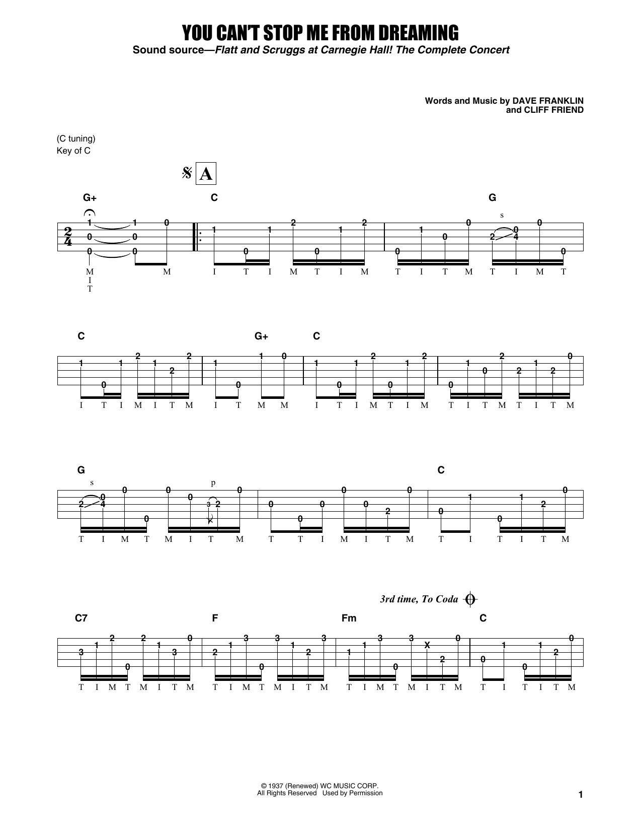 Learn to play Flatt & Scruggs You Can't Stop Me From Dreaming sheet music for Banjo Tab in minutes. Price: 7.8900$ Flatt & Scruggs You Can't Stop Me From Dreaming sheet music notes and chords arranged for Banjo Tab