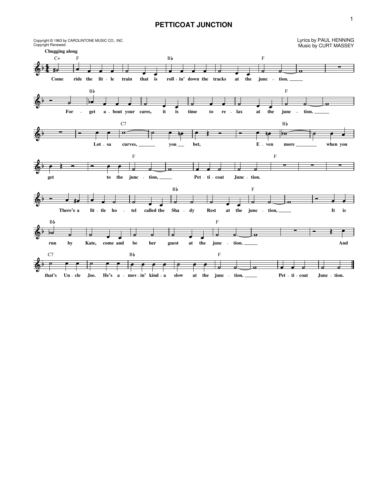 Flatt and Scruggs Petticoat Junction sheet music notes and chords. Download Printable PDF.