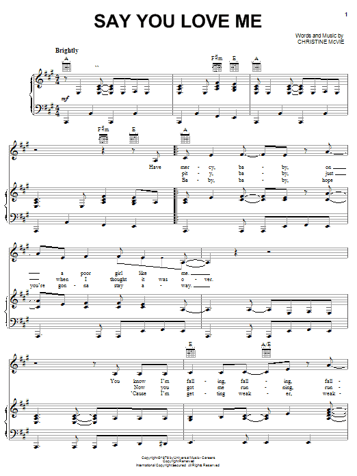 Iseikvojimas Rizikuoja Pasitraukti Say You Love Me Chords Yenanchen Com