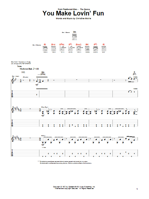 Learn to play Fleetwood Mac You Make Lovin' Fun sheet music for Easy Guitar Tab in minutes. Fleetwood Mac You Make Lovin' Fun sheet music notes and chords. Download Printable PDF.