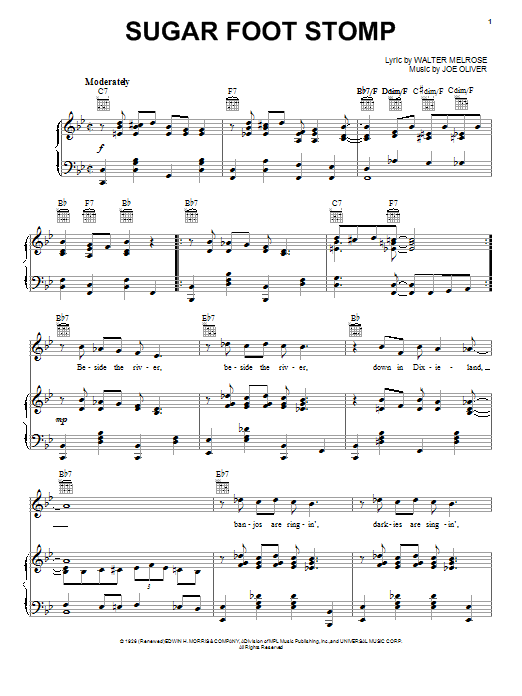 Fletcher Henderson Sugar Foot Stomp sheet music notes and chords. Download Printable PDF.