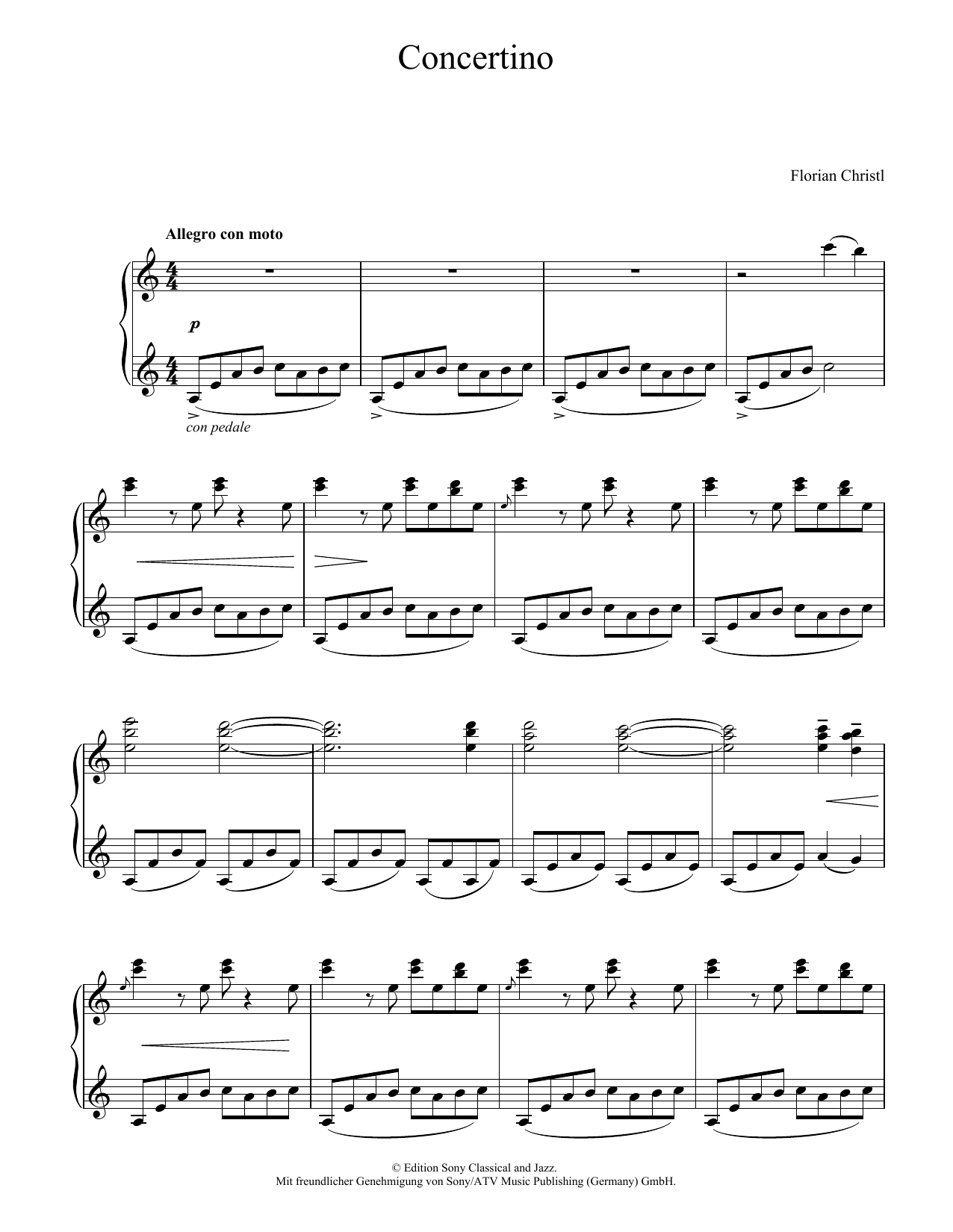 Learn to play Florian Christl Concertino sheet music for Piano Solo in minutes. Florian Christl Concertino sheet music notes and chords