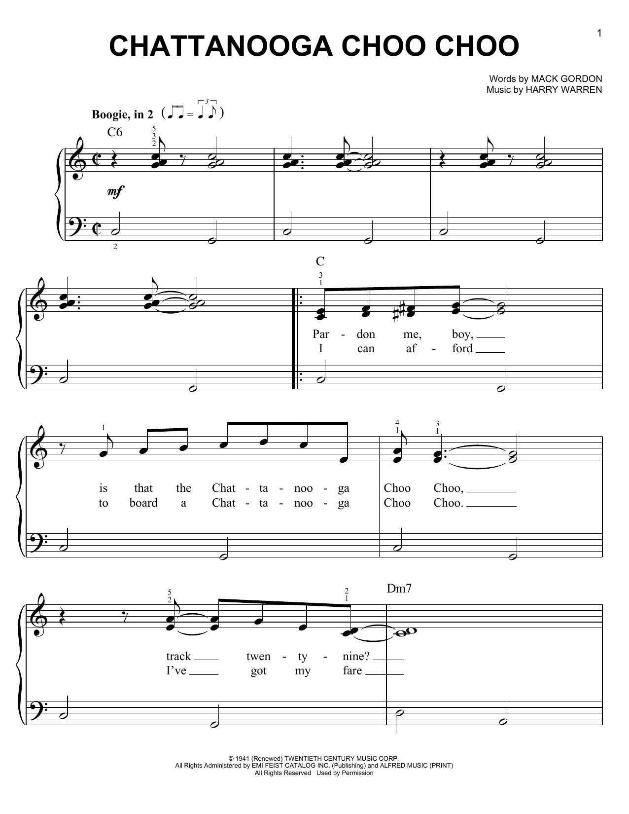 Learn to play Floyd Cramer Chattanooga Choo Choo sheet music for Easy Piano in minutes. Floyd Cramer Chattanooga Choo Choo sheet music notes and chords