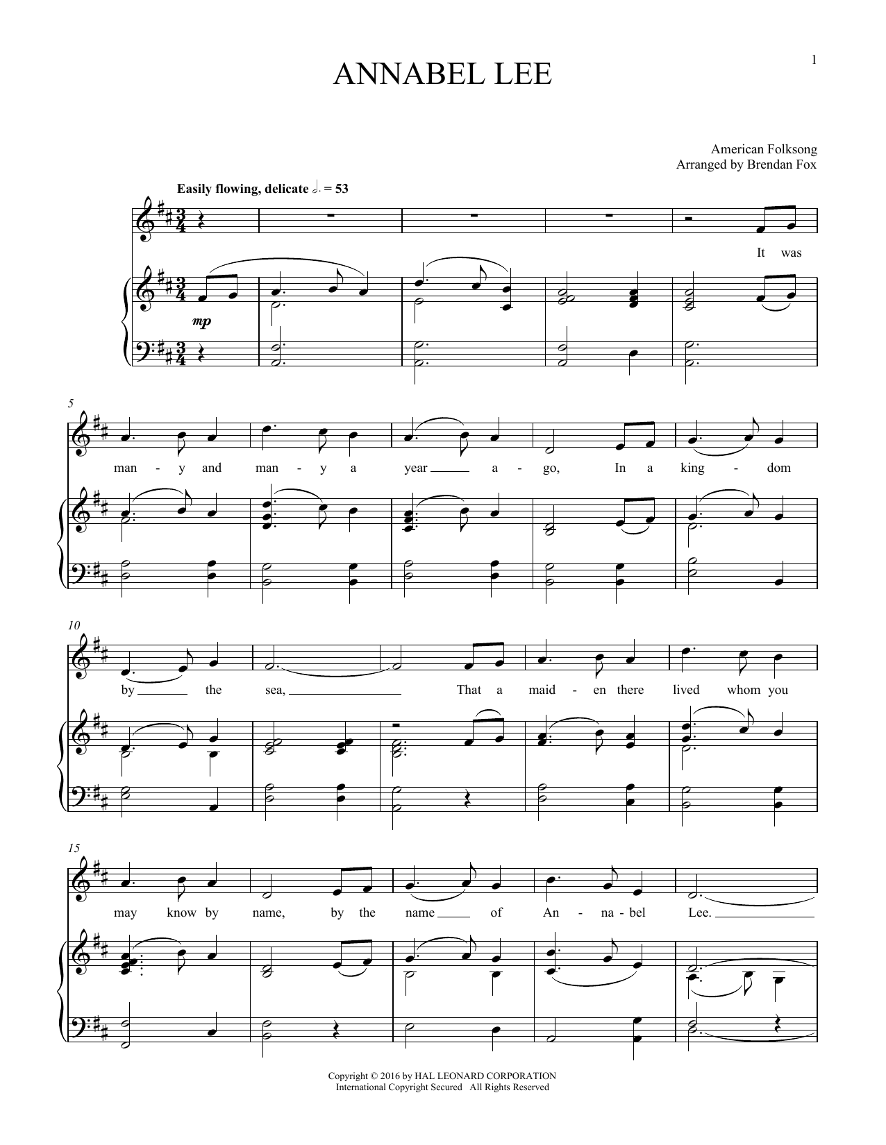 Traditional Folksong Annabel Lee Sheet Music Pdf Notes Chords Folk Score Lead Sheet Fake 