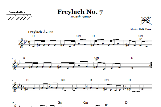Learn to play Folk Tune Freylach No. 7 (Jewish Dance) sheet music for Lead Sheet / Fake Book in minutes. Price: 5.9900$ Folk Tune Freylach No. 7 (Jewish Dance) sheet music notes and chords arranged for Lead Sheet / Fake Book