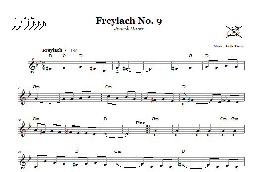 Learn to play Folk Tune Freylach No. 9 (Jewish Dance) sheet music for Lead Sheet / Fake Book in minutes. Price: 5.9900$ Folk Tune Freylach No. 9 (Jewish Dance) sheet music notes and chords arranged for Lead Sheet / Fake Book