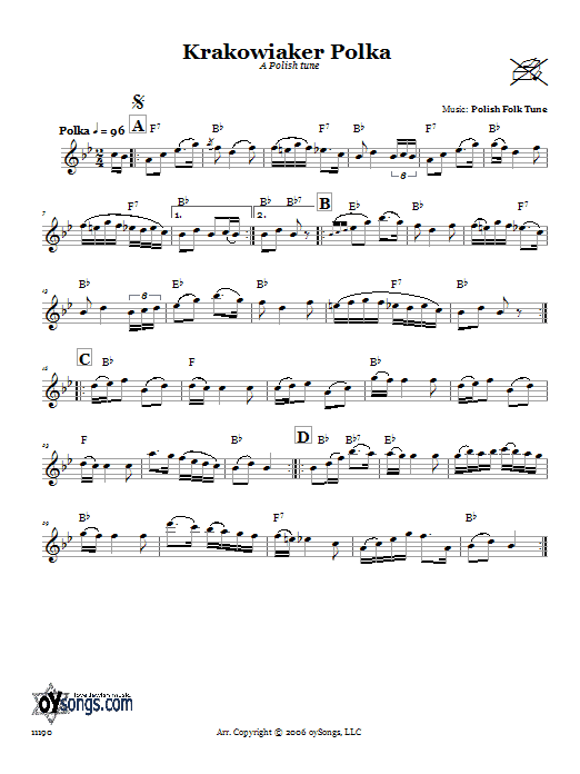 Learn to play Folk Tune Krakowiaker Polka (A Polish Tune) sheet music for Lead Sheet / Fake Book in minutes. Price: 5.9900$ Folk Tune Krakowiaker Polka (A Polish Tune) sheet music notes and chords arranged for Lead Sheet / Fake Book