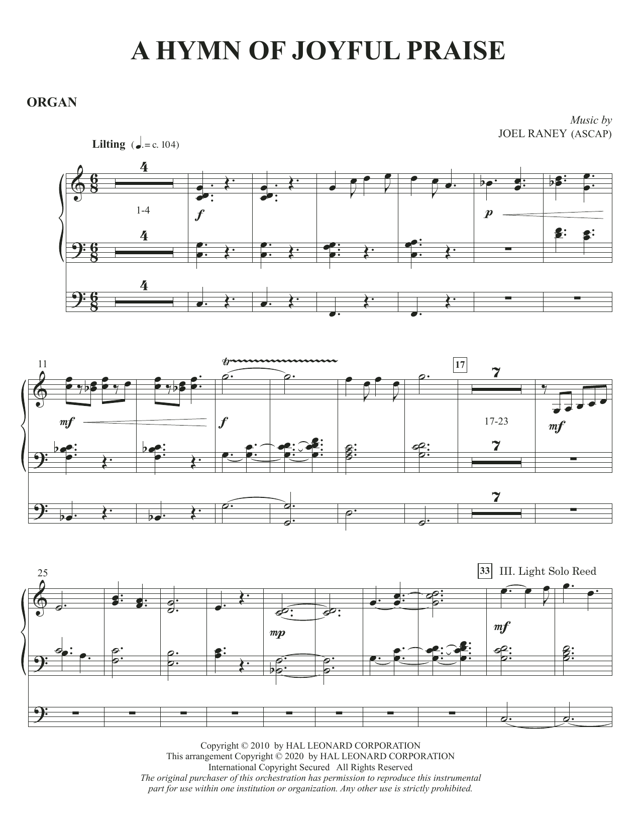 Learn to play Folliott Pierpoint and Joel Raney A Hymn of Joyful Praise - Organ sheet music for Choir Instrumental Pak in minutes. Folliott Pierpoint and Joel Raney A Hymn of Joyful Praise - Organ sheet music notes and chords. Download Printable PDF.