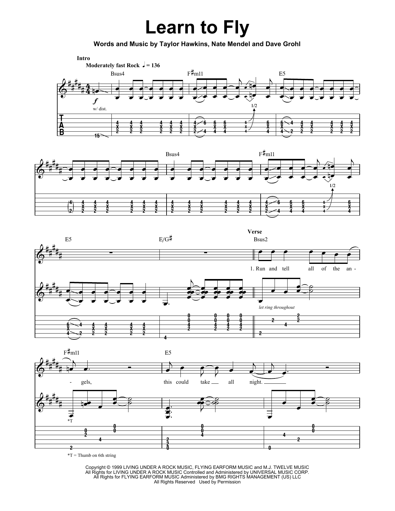 Download Foo Fighters 'Learn To Fly' Sheet Music, Chords & Lyrics