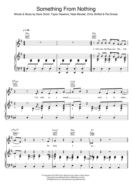 Foo Fighters Something From Nothing sheet music notes and chords. Download Printable PDF.