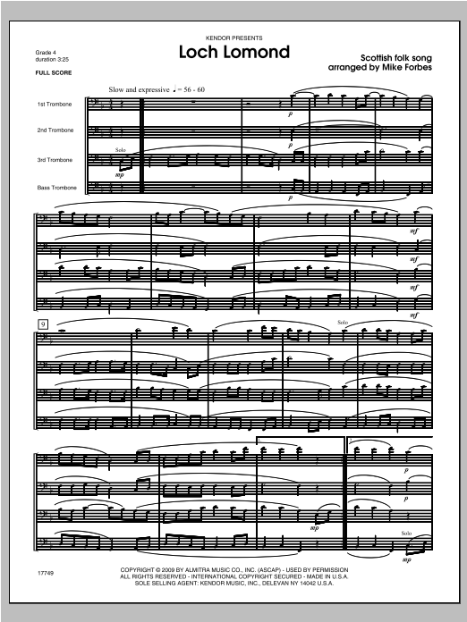 Learn to play Forbes Loch Lomond - Full Score sheet music for Brass Ensemble in minutes. Forbes Loch Lomond - Full Score sheet music notes and chords. Download Printable PDF.