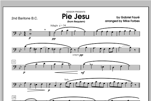 Forbes Pie Jesu (from Requiem) - Baritone 2 sheet music notes and chords. Download Printable PDF.