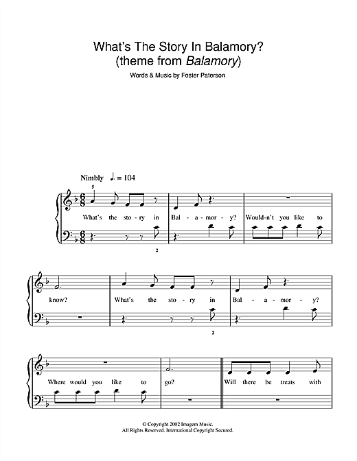 Foster Paterson What's The Story In Balamory (theme from Balamory) sheet music notes and chords. Download Printable PDF.