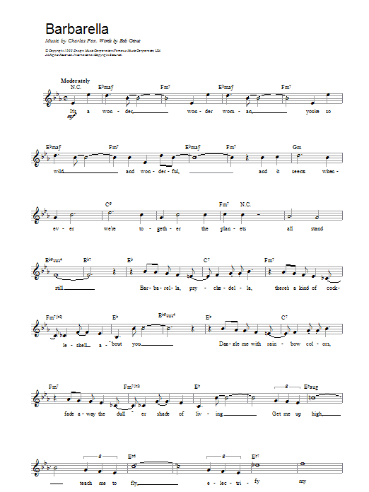 Fox And Crewe Barbarella sheet music notes and chords. Download Printable PDF.