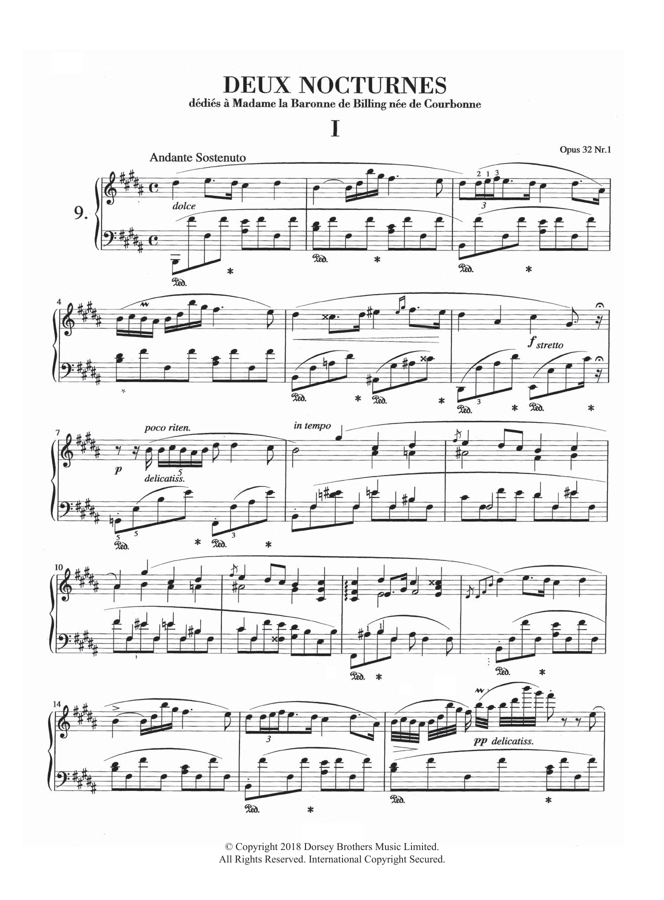 Learn to play Frederic Chopin Nocturne in B Major, Op.32, No.1 sheet music for Piano Solo in minutes. Price: 6.9900$ Frederic Chopin Nocturne in B Major, Op.32, No.1 sheet music notes and chords arranged for Piano Solo