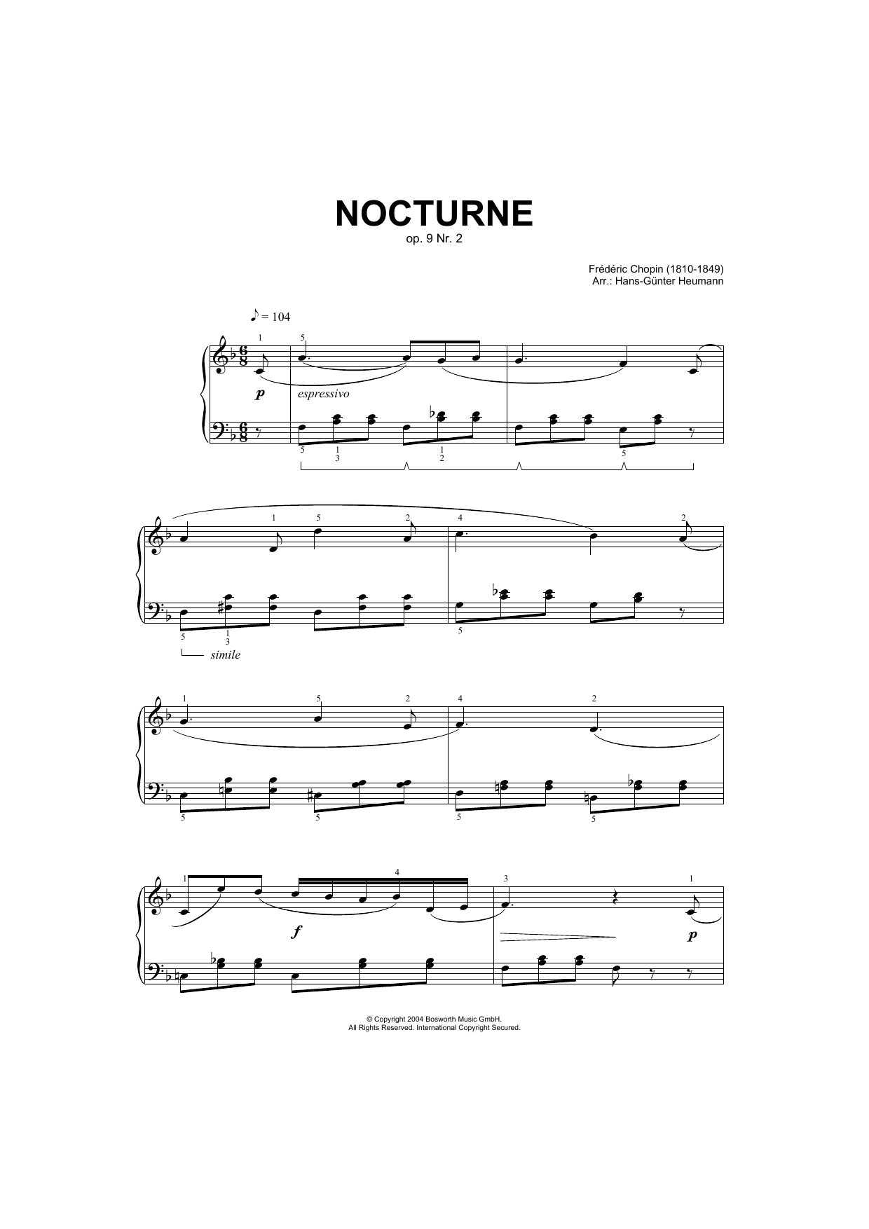 Learn to play Frederic Chopin Nocturne in E Flat Major, Op.9, No.2 sheet music for Cello Solo in minutes. Price: 5.9900$ Frederic Chopin Nocturne in E Flat Major, Op.9, No.2 sheet music notes and chords. Download Printable PDF.