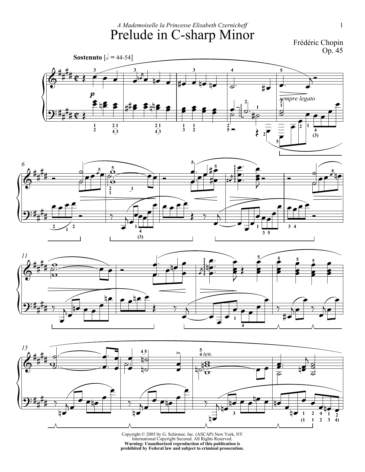 Frederic Chopin Prelude, Op. 45 sheet music notes and chords. Download Printable PDF.