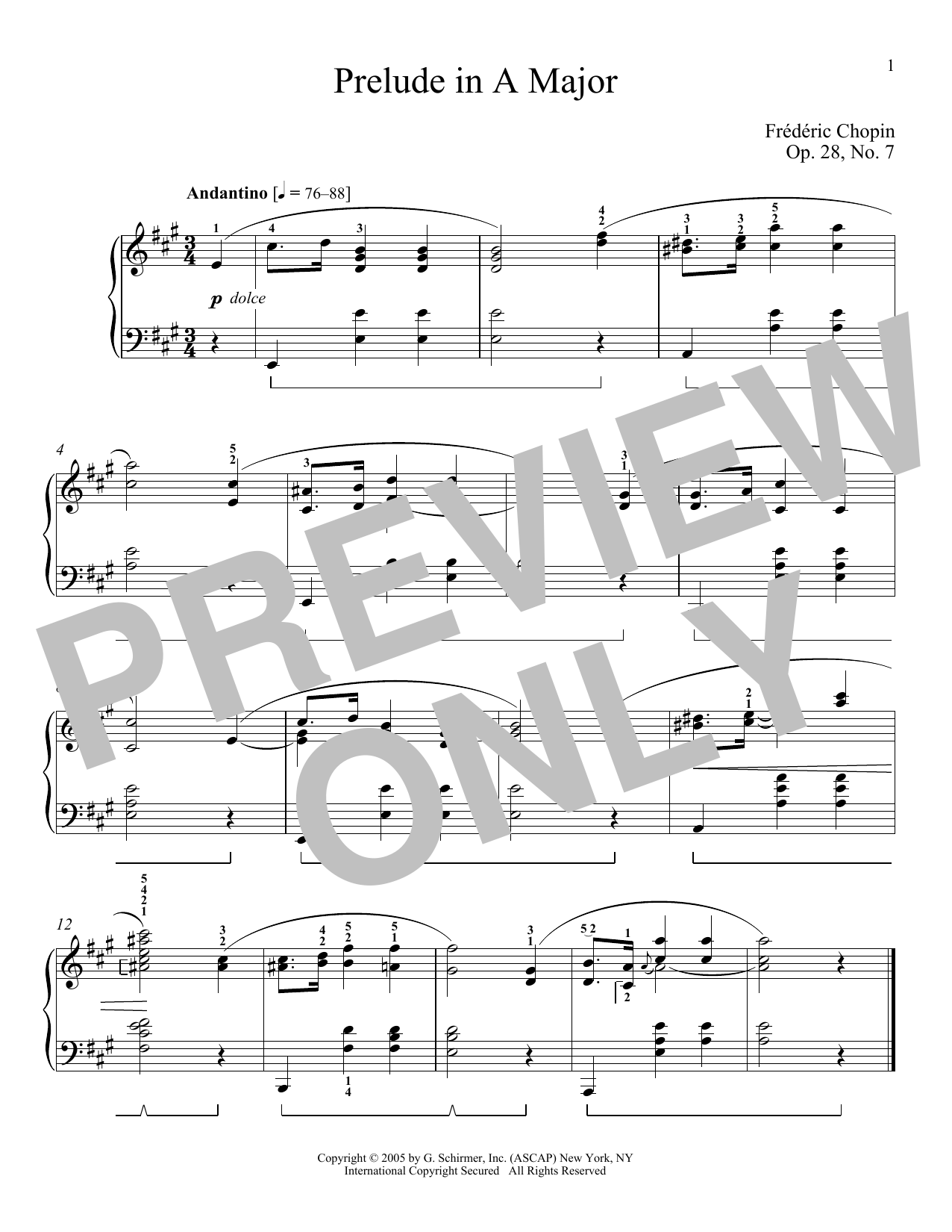 Learn to play Frederic Chopin Prelude In A Major, Op. 28, No. 7 sheet music for Alto Sax Solo in minutes. Price: 6.9900$ Frederic Chopin Prelude In A Major, Op. 28, No. 7 sheet music notes and chords arranged for Alto Sax Solo