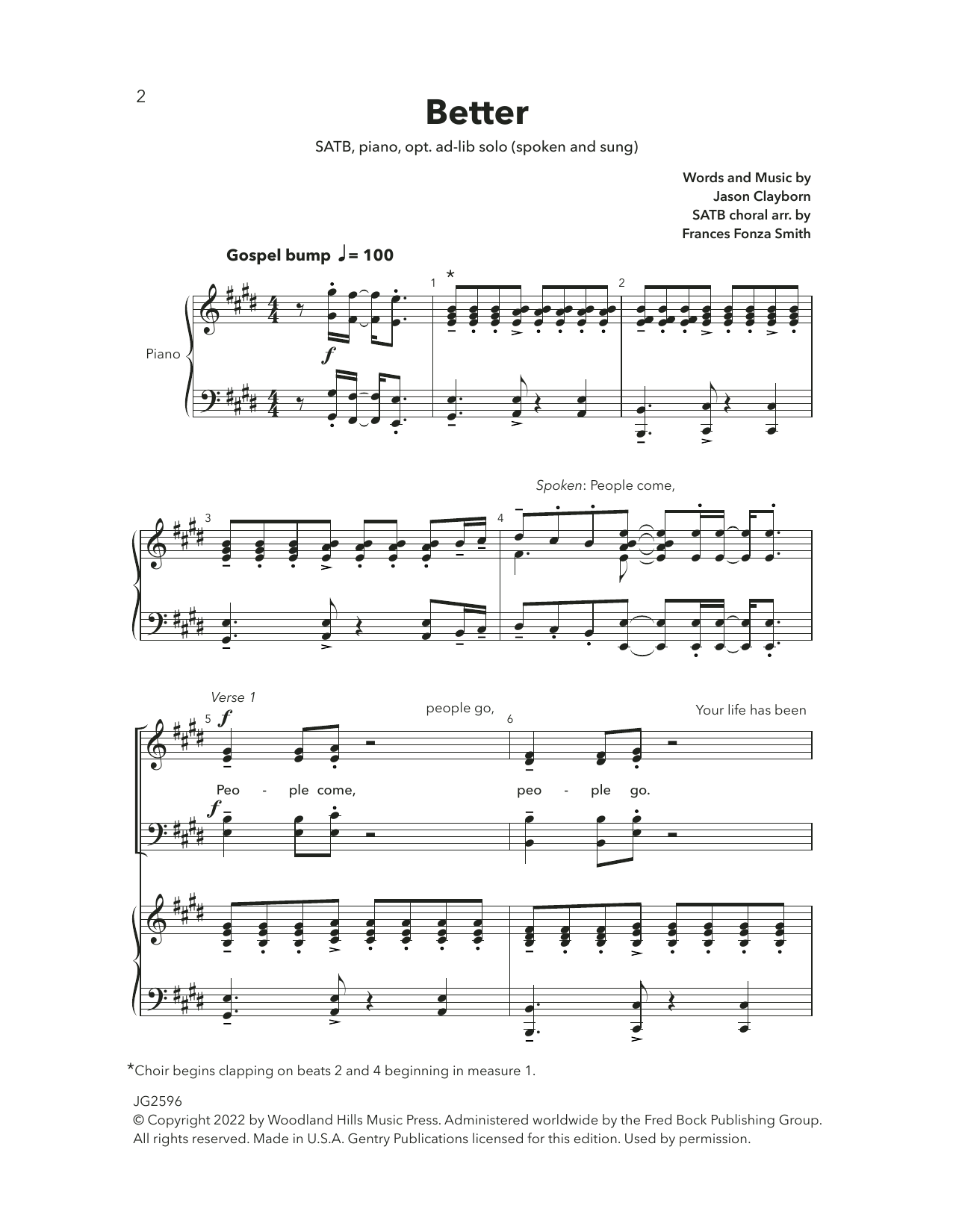 Frances Fonza Smith Better sheet music notes and chords. Download Printable PDF.