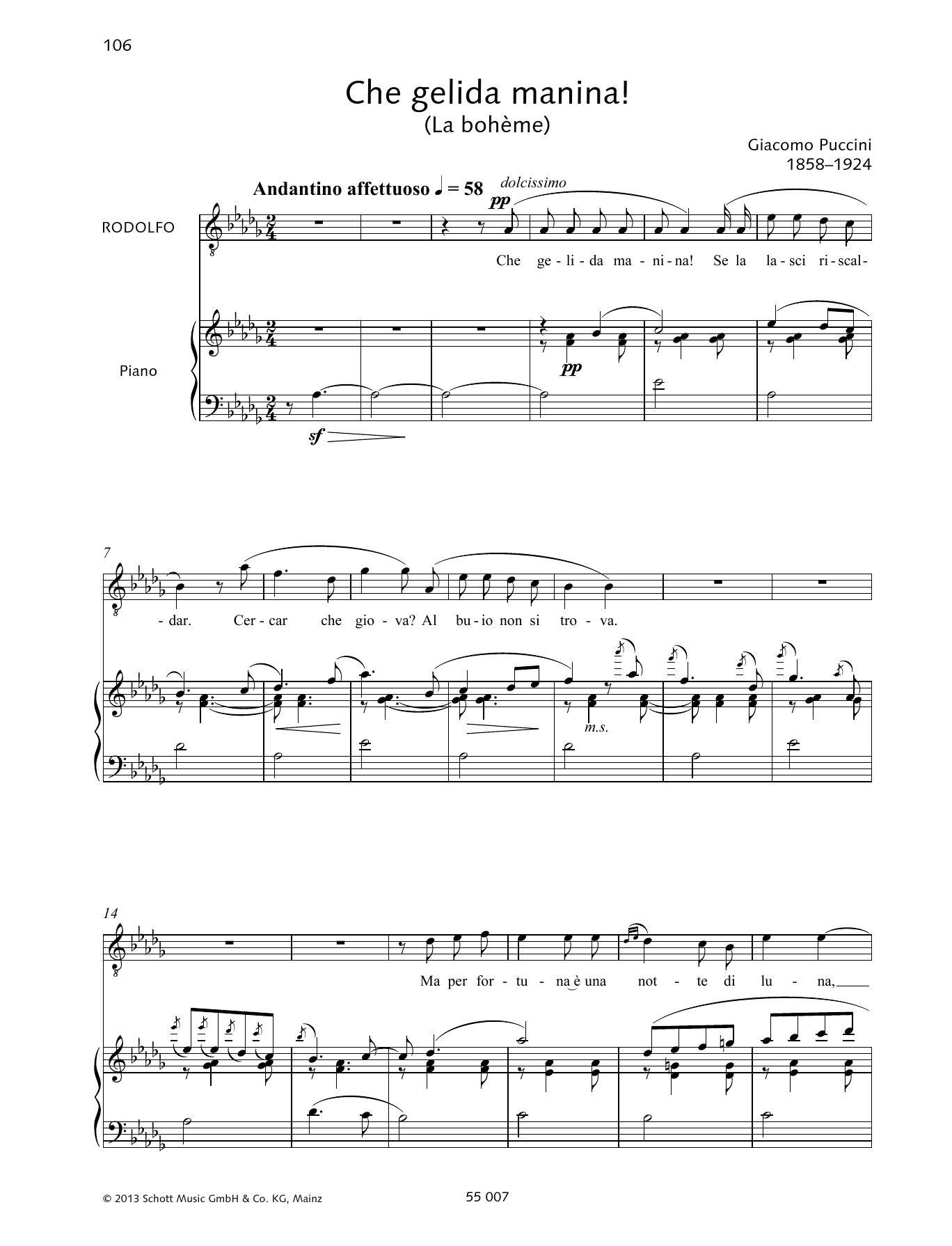 Learn to play Francesca Licciarda Che gelida manina! sheet music for Piano & Vocal in minutes. Price: 6.9900$ Francesca Licciarda Che gelida manina! sheet music notes and chords arranged for Piano & Vocal