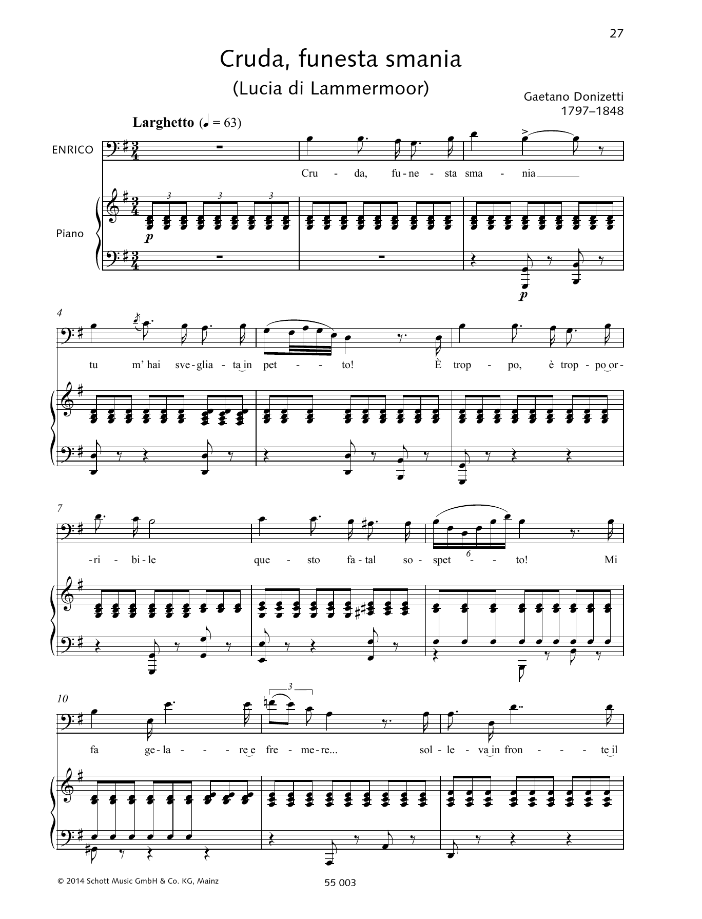 Learn to play Francesca Licciarda Cruda, funesta smania sheet music for Piano & Vocal in minutes. Price: 6.9900$ Francesca Licciarda Cruda, funesta smania sheet music notes and chords arranged for Piano & Vocal