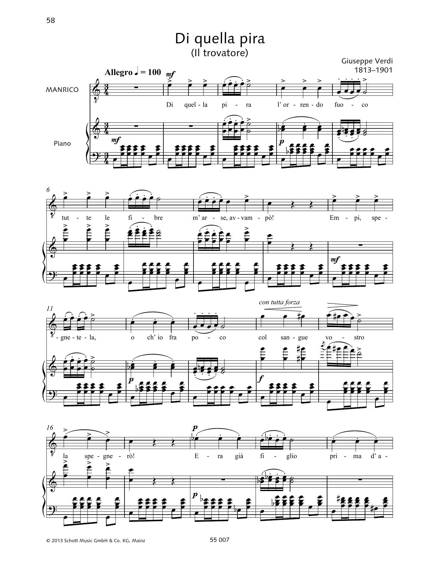 Francesca Licciarda Di Quella Pira sheet music notes and chords. Download Printable PDF.