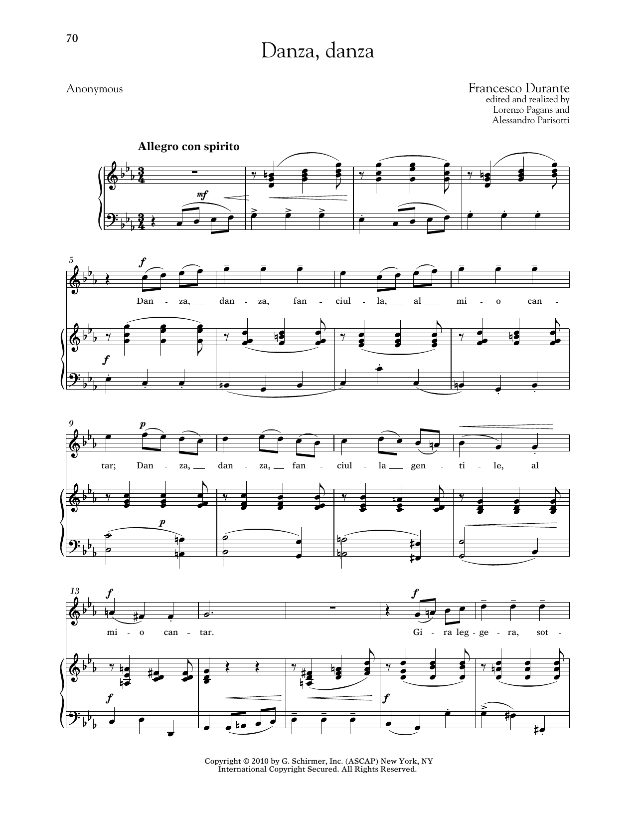 Learn to play Francesco Durante Danza, Danza (High Voice) sheet music for Piano & Vocal in minutes. Price: 7.8900$ Francesco Durante Danza, Danza (High Voice) sheet music notes and chords arranged for Piano & Vocal