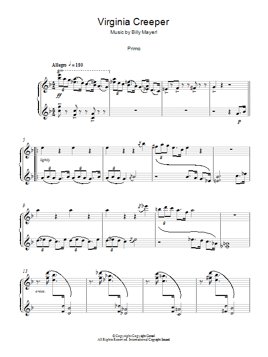 Billy Mayerl Virginia Creeper sheet music notes and chords. Download Printable PDF.