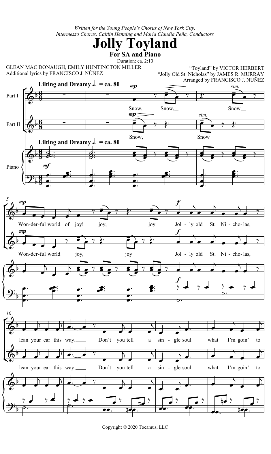 Francisco J. Núñez Jolly Toyland sheet music notes and chords. Download Printable PDF.