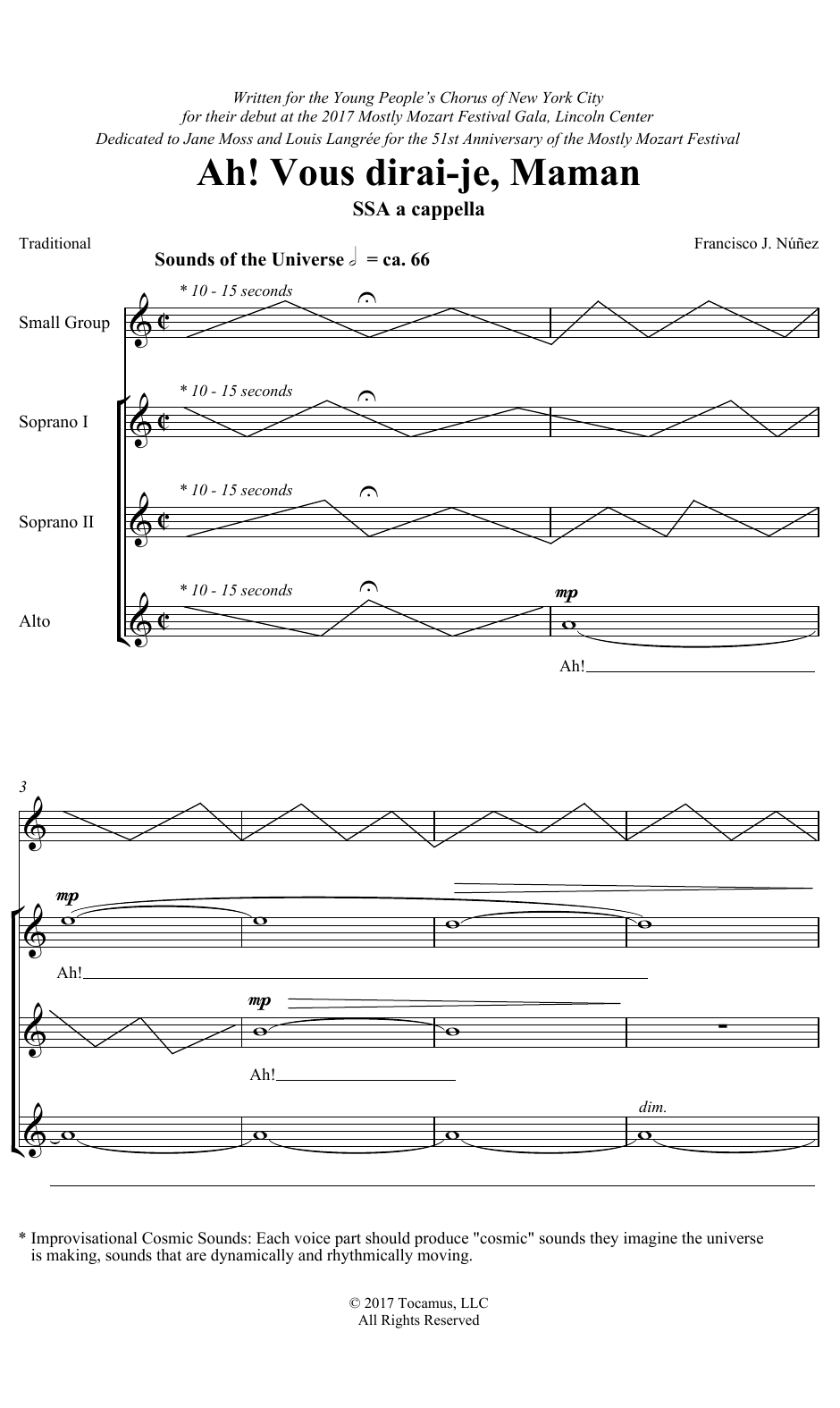 Learn to play Francisco J. Núñez Ah! Vous dirai-je, Maman sheet music for SSA Choir in minutes. Price: 3.9900$ Francisco J. Núñez Ah! Vous dirai-je, Maman sheet music notes and chords arranged for SSA Choir
