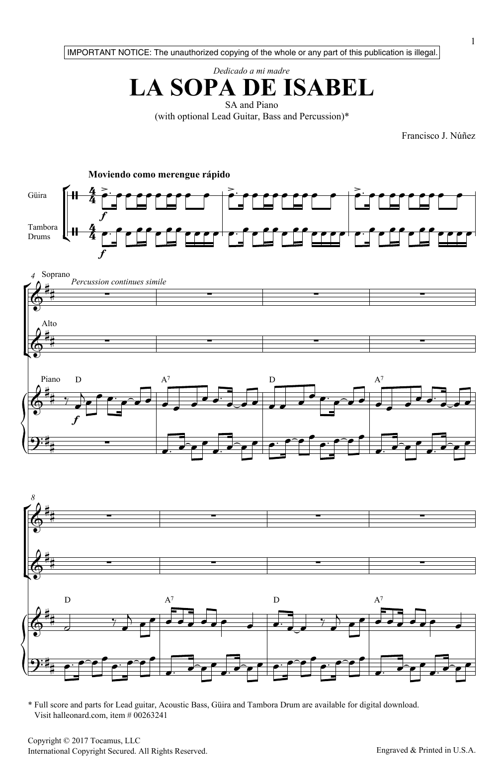 Learn to play Francisco Nunez La Sopa De Isabel sheet music for 2-Part Choir in minutes. Price: 3.9900$ Francisco Nunez La Sopa De Isabel sheet music notes and chords arranged for 2-Part Choir