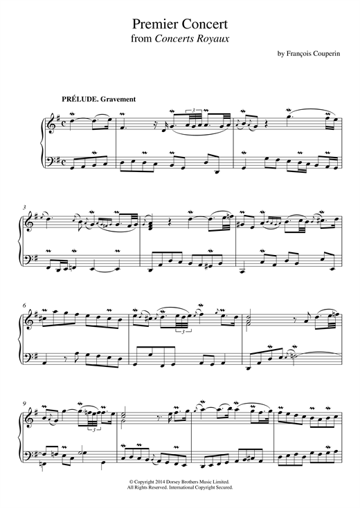 Learn to play Francois Couperin Premier Concert (Concerts Royaux) sheet music for Piano Solo in minutes. Francois Couperin Premier Concert (Concerts Royaux) sheet music notes and chords. Download Printable PDF.