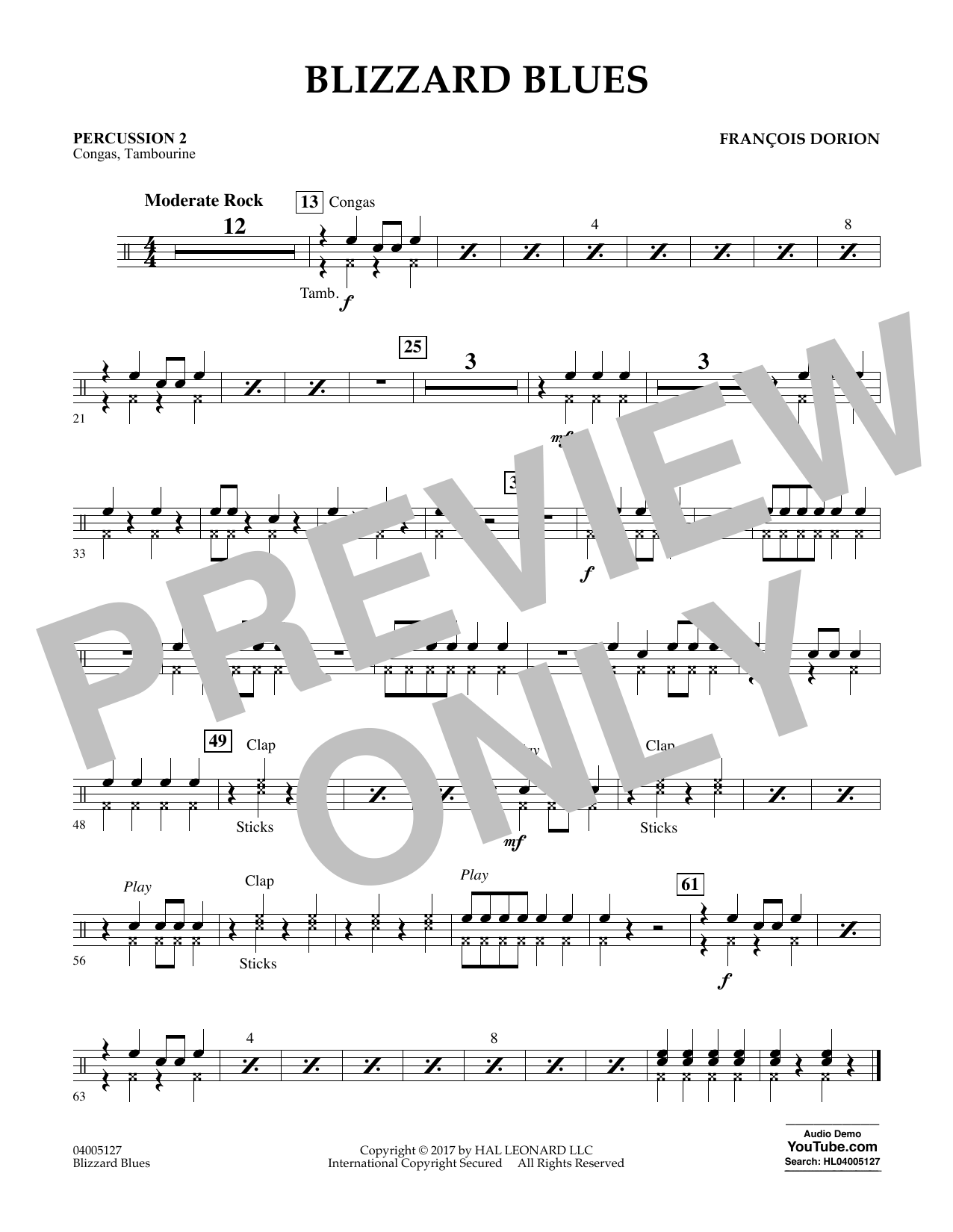 Learn to play Francois Dorion Blizzard Blues - Percussion 2 sheet music for Concert Band in minutes. Francois Dorion Blizzard Blues - Percussion 2 sheet music notes and chords. Download Printable PDF.