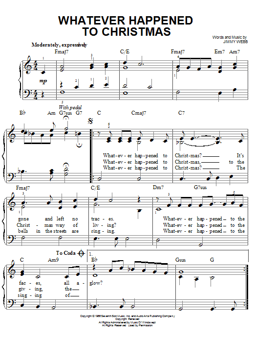 Frank Sinatra Whatever Happened To Christmas sheet music notes and chords. Download Printable PDF.