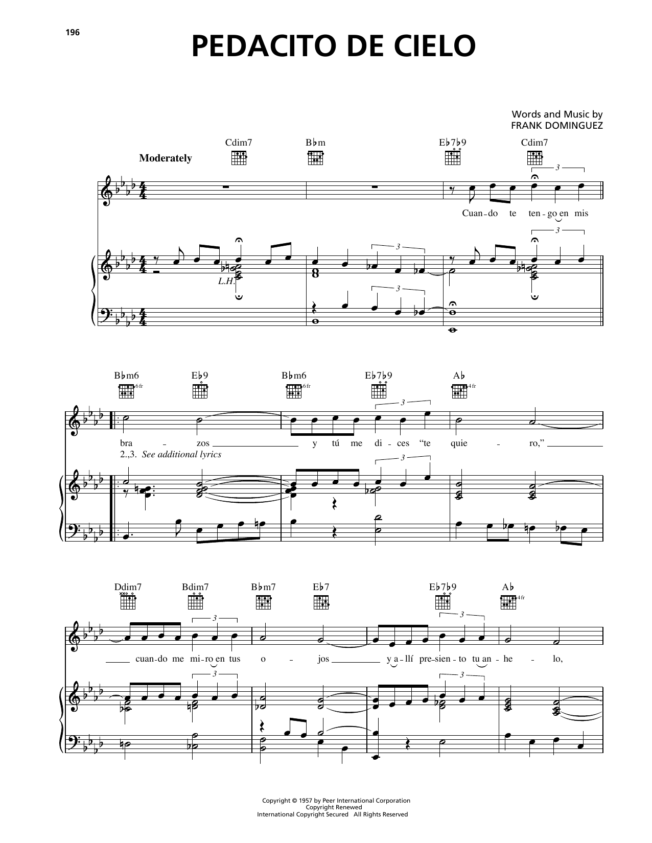 Frank Dominguez Pedacito De Cielo sheet music notes and chords. Download Printable PDF.