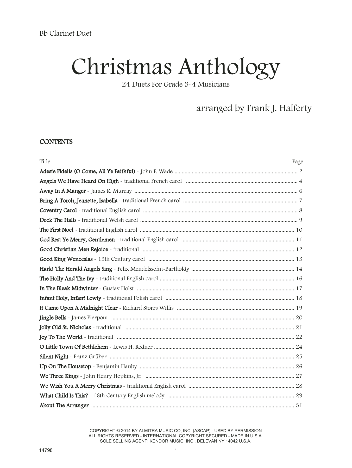 Learn to play Frank J. Halferty Christmas Anthology (24 Duets For Grade 3-4 Musicians) sheet music for Brass Ensemble in minutes. Frank J. Halferty Christmas Anthology (24 Duets For Grade 3-4 Musicians) sheet music notes and chords. Download Printable PDF.
