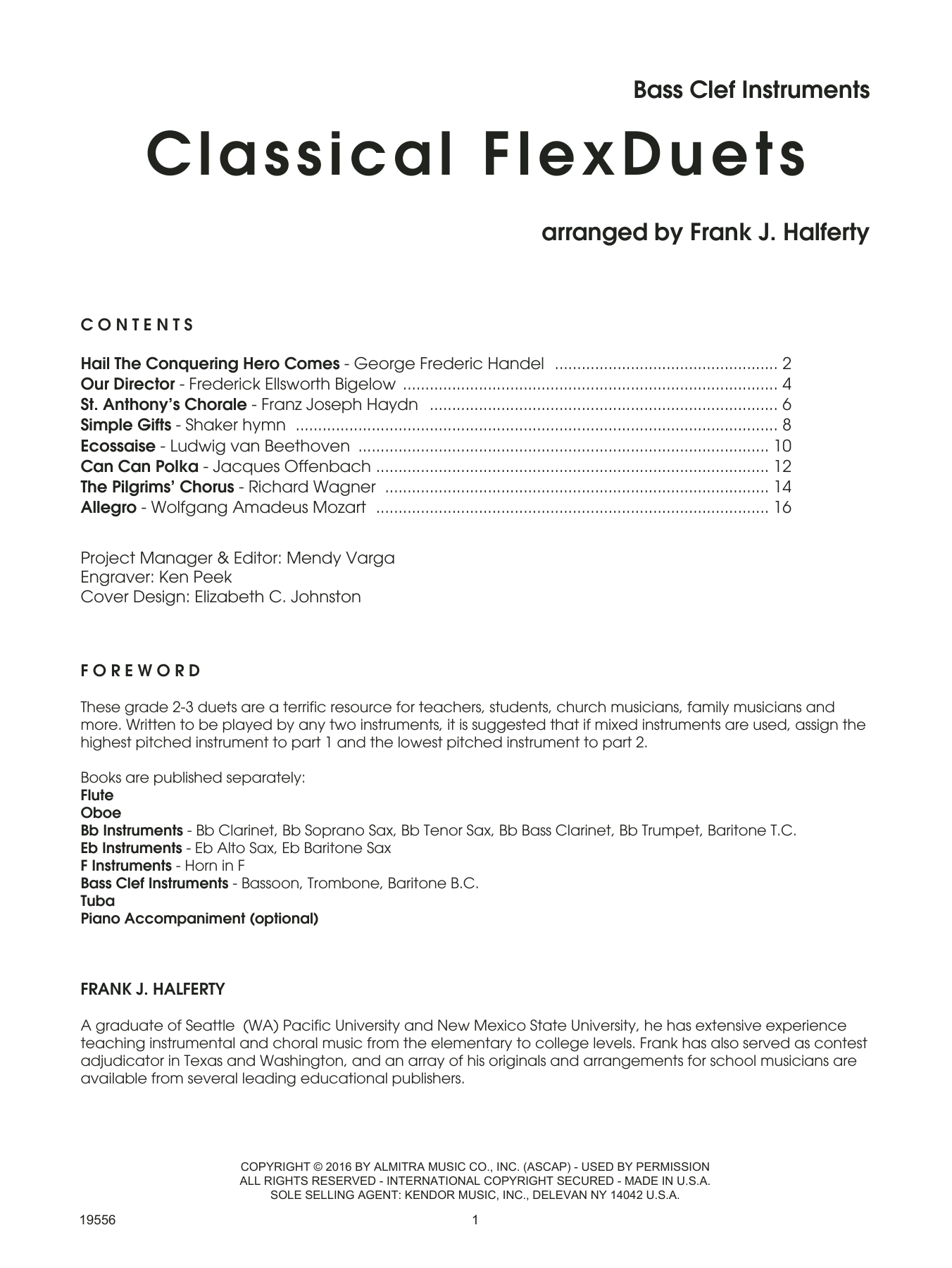 Frank J. Halferty Classical FlexDuets - Bass Clef Instruments sheet music notes and chords. Download Printable PDF.