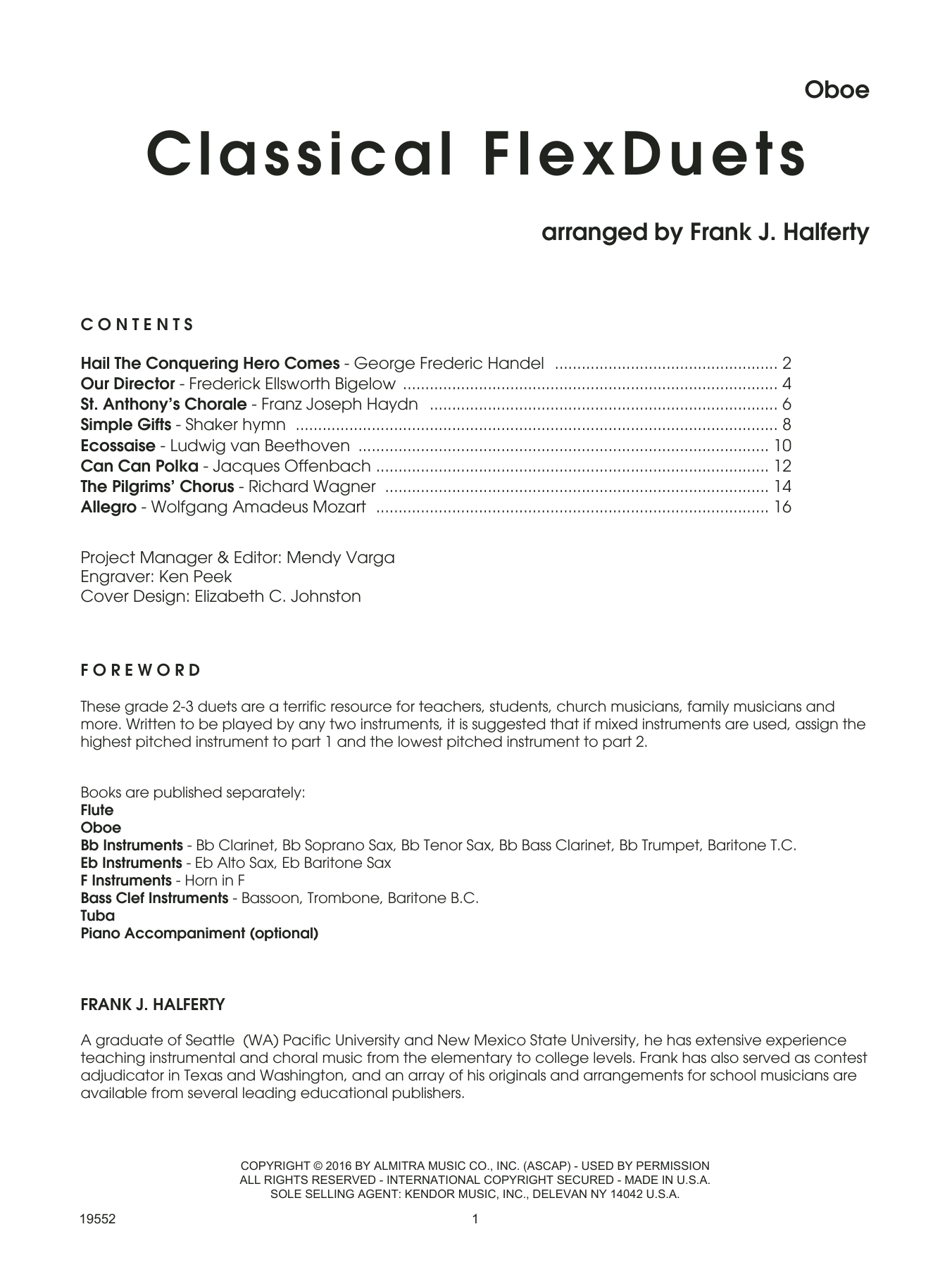 Learn to play Frank J. Halferty Classical FlexDuets - Oboe sheet music for Woodwind Ensemble in minutes. Frank J. Halferty Classical FlexDuets - Oboe sheet music notes and chords. Download Printable PDF.