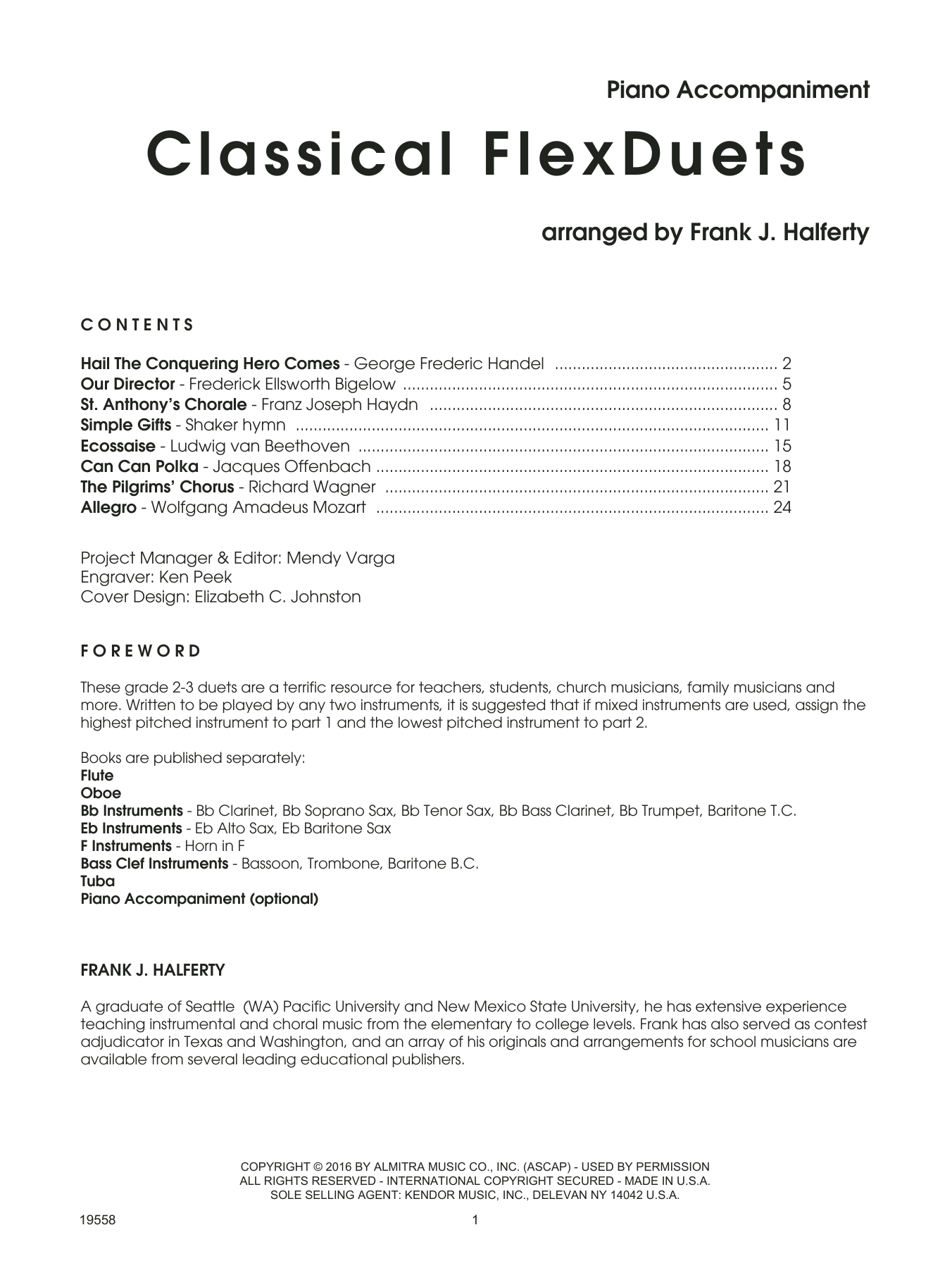 Learn to play Frank J. Halferty Classical FlexDuets - Piano Accompaniment (optional) sheet music for Brass Ensemble in minutes. Frank J. Halferty Classical FlexDuets - Piano Accompaniment (optional) sheet music notes and chords. Download Printable PDF.