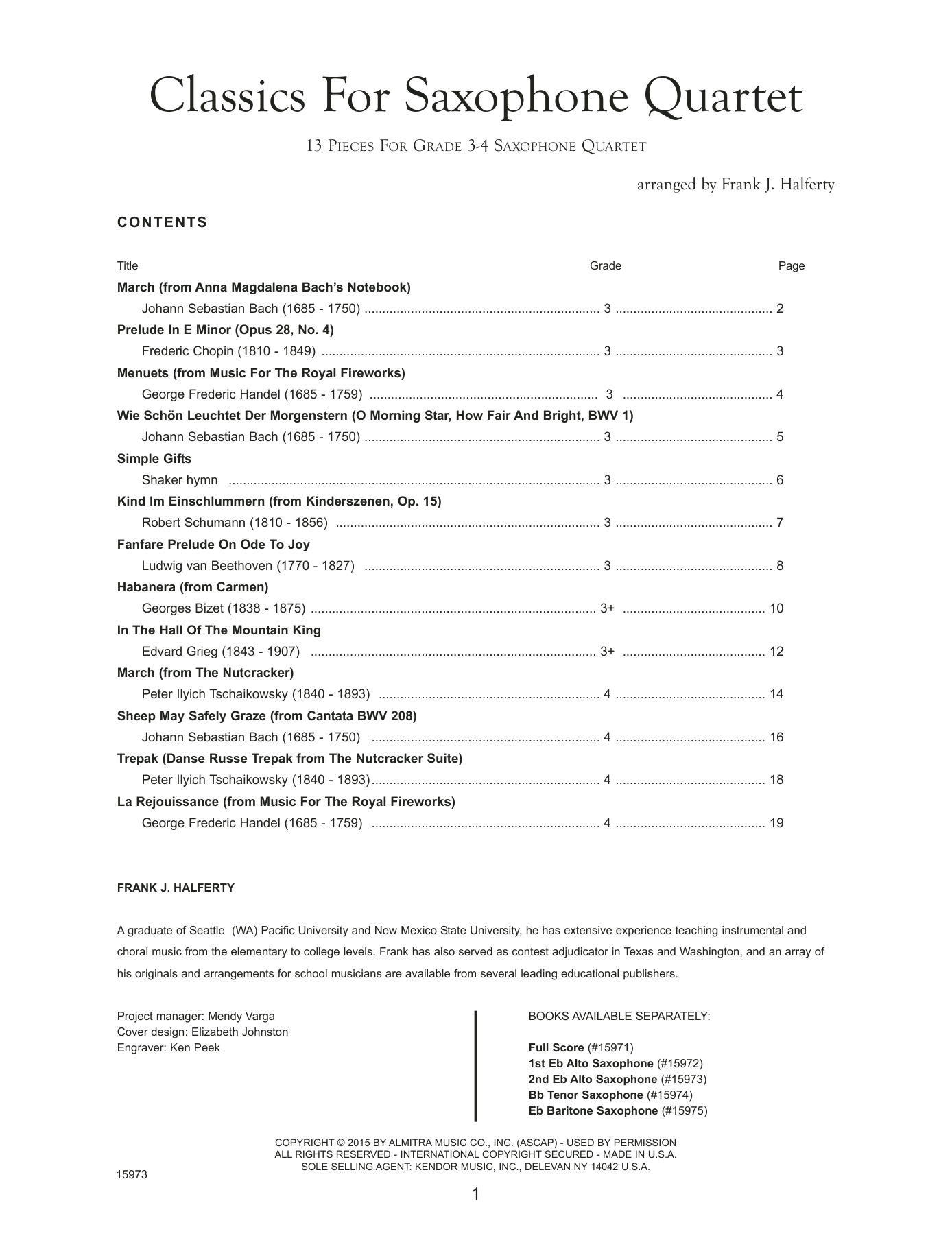 Learn to play Frank J. Halferty Classics For Saxophone Quartet - 2nd Eb Alto Saxophone sheet music for Woodwind Ensemble in minutes. Frank J. Halferty Classics For Saxophone Quartet - 2nd Eb Alto Saxophone sheet music notes and chords. Download Printable PDF.