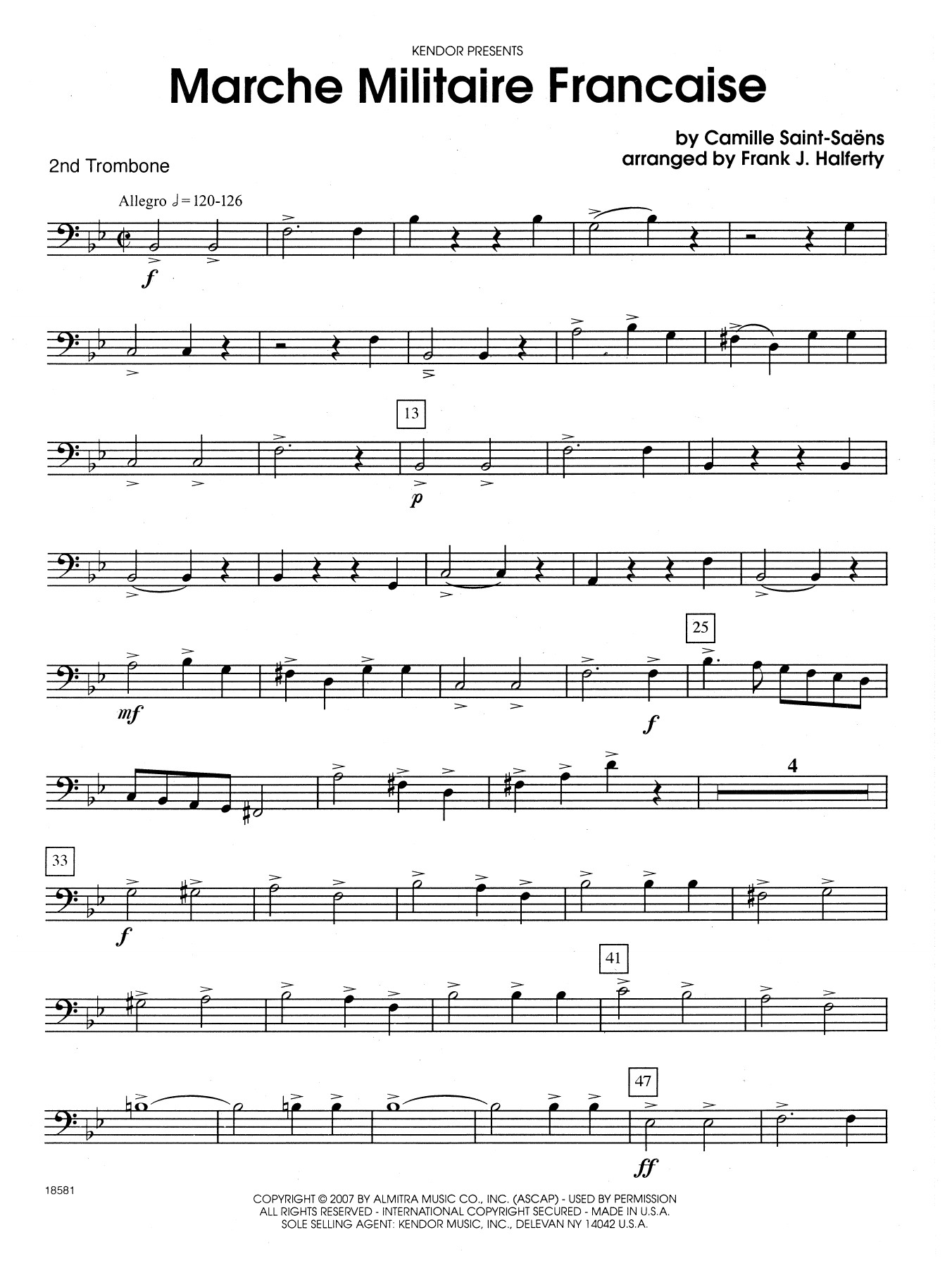 Learn to play Frank J. Halferty Marche Militaire Francaise - 2nd Trombone sheet music for Brass Ensemble in minutes. Frank J. Halferty Marche Militaire Francaise - 2nd Trombone sheet music notes and chords. Download Printable PDF.