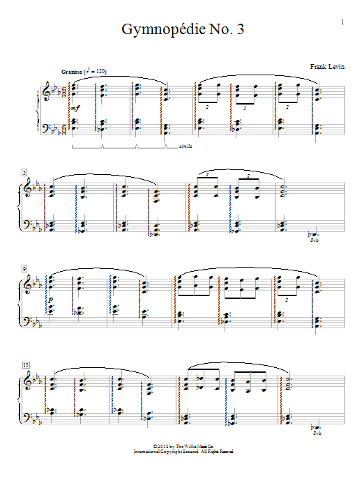 Frank Levin Gymnopedie No. 3 sheet music notes and chords. Download Printable PDF.