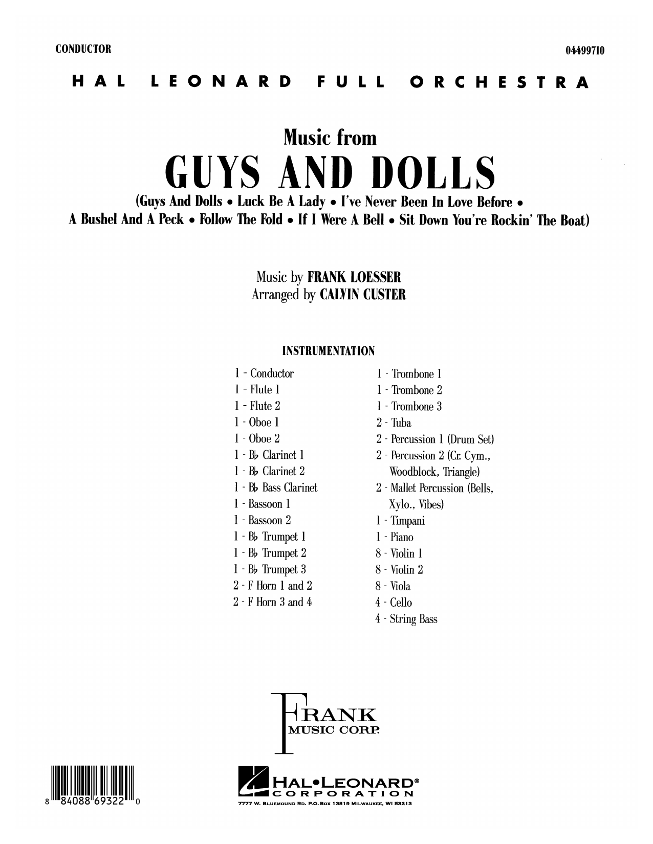 Frank Loesser Music From Guys And Dolls Arr Calvin Custer