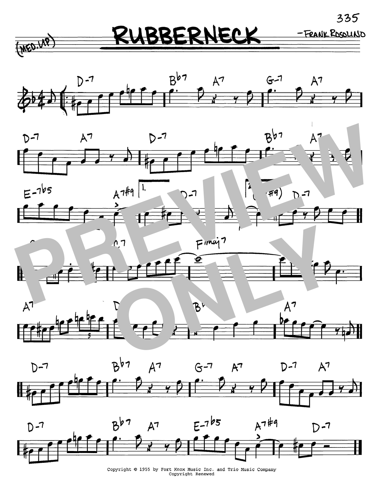 Frank Rosolino Rubberneck sheet music notes and chords. Download Printable PDF.