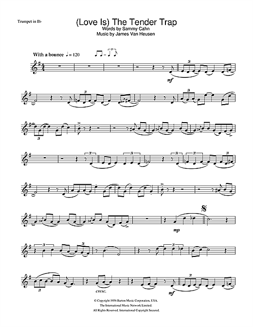 Frank Sinatra (Love Is) The Tender Trap sheet music notes and chords. Download Printable PDF.